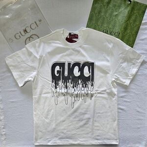 Gucci White Drip Logo T-Shirt
